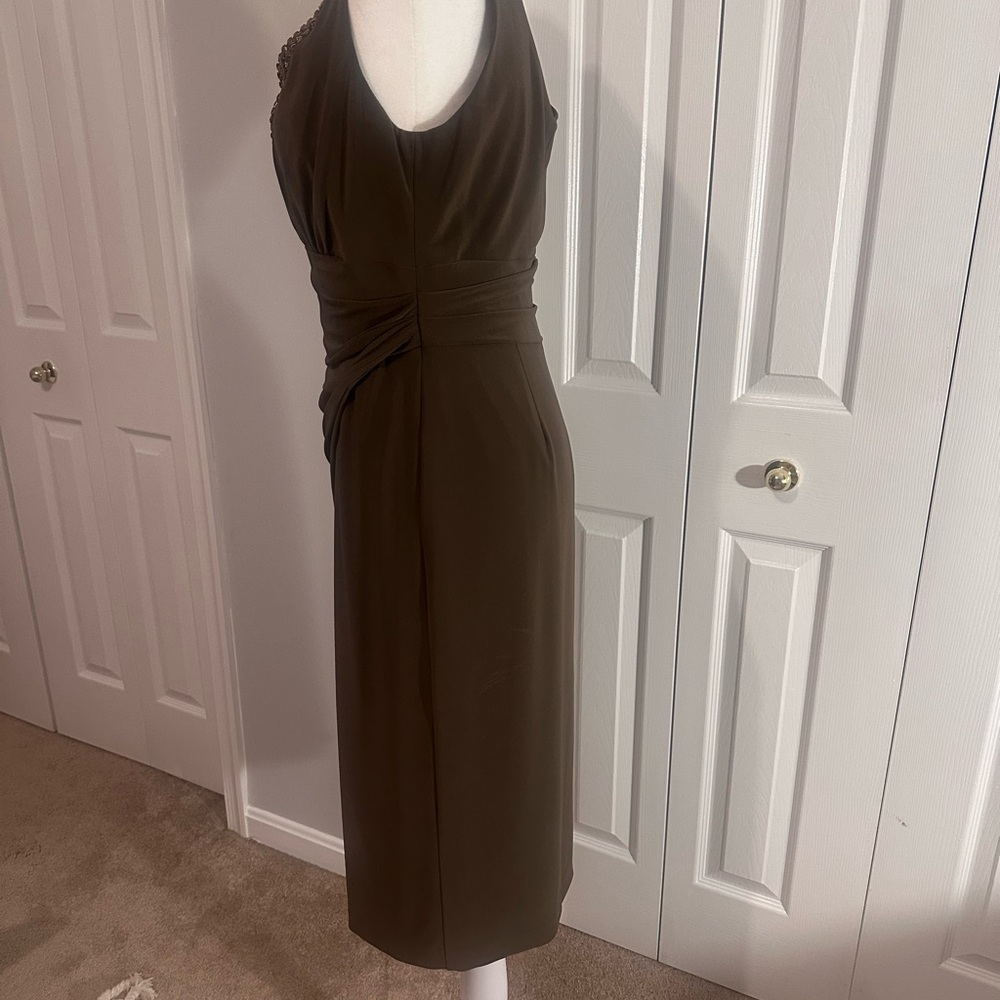 Anne Klein Women’s Size 6 Brown Cocktail Dress With Bronze Rhinestones NWOT - Picture 2 of 11